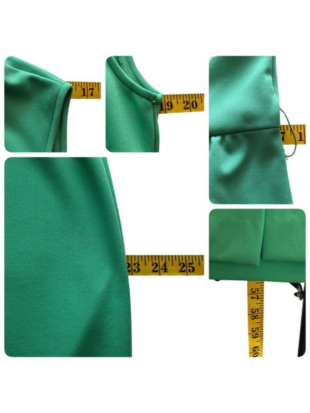 Vintage Womens Green Sleeveless Maxi Dress W/ Studded Collar & Belt - Picture 12 of 16